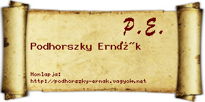 Podhorszky Ernák névjegykártya